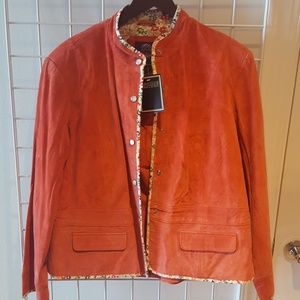 Suede mini skirt suit